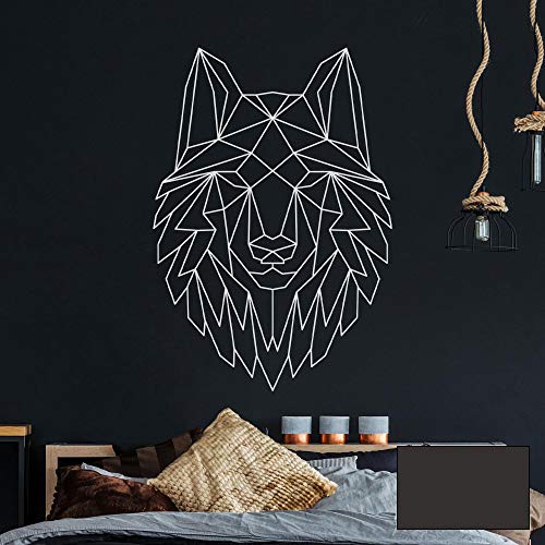 Wandtattoo geometrischer Wolf polygonaler Stil Wanddeko für Flur Schlafzimmer oder Wohnzimmer M2430 - ausgewählte Farbe: *dunkelgrau* ausgewählte Größe: *S - 50cm hoch x 35cm breit* von ilka parey wandtattoo-welt