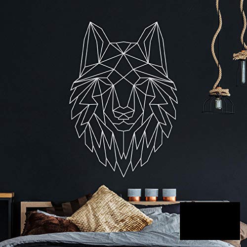 Wandtattoo geometrischer Wolf polygonaler Stil Wanddeko für Flur Schlafzimmer oder Wohnzimmer M2430 - ausgewählte Farbe: *schwarz* ausgewählte Größe: *S - 50cm hoch x 35cm breit* von ilka parey wandtattoo-welt