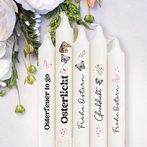 ilka parey wandtattoo-welt Kerzensticker Kerzentattoo Kerzentattoos Tattoofolie Fröhliche Ostern Osterhasen Hase Hasen für Kerzen oder Keramik A6 Bogen DIY Stickerbogen Kerzen kst67 von ilka parey wandtattoo-welt