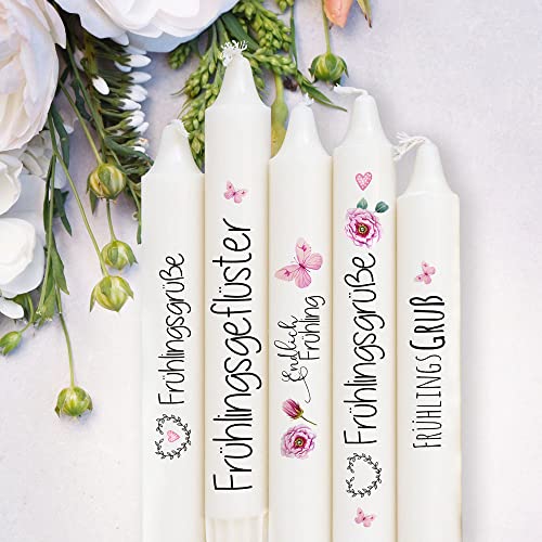 Ilka parey Kerzen Tattoo Frühling Blumenkranz Rosen - Kerzentattoos Frühling - A6 Stickerbogen DIY für Kerzen oder Keramik - Verzaubern Sie Ihr Zuhause mit Frühlingsgefühlen (kst65) von ilka parey wandtattoo-welt