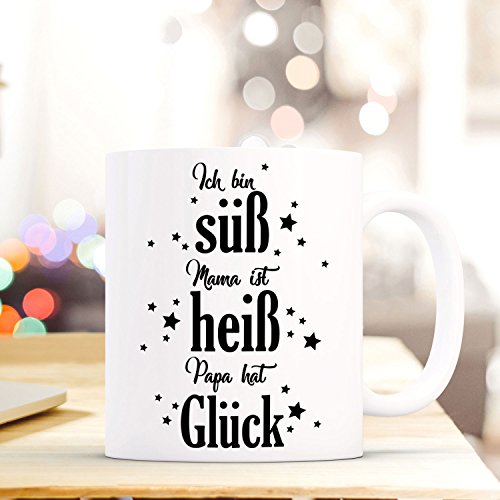 ilka parey wandtattoo-welt Tasse Becher mit Spruch Ich Bin süß. & Punkte bunt Zitat Geschenk Kaffeebecher ts585 von ilka parey wandtattoo-welt