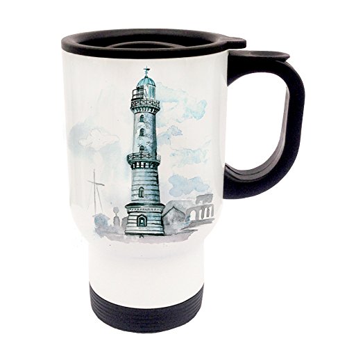 ilka parey wandtattoo-welt Thermobecher Thermotasse Coffee to go Becher Tee Kaffee maritim campingbecher Reisebecher Becher Leuchtturm maritim tb018 von ilka parey wandtattoo-welt