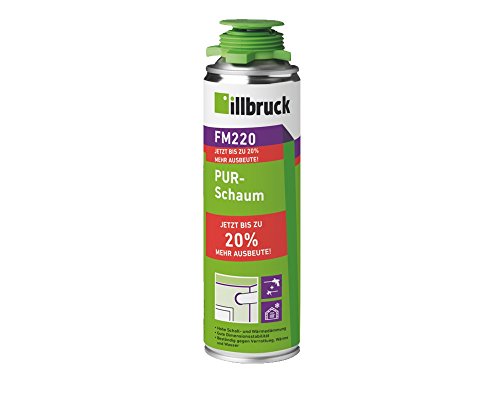 illbruck FM220 Montageschaum 500ml Dose - 1K PUR Schaum zur Verfüllung, Dämmung und Isolierung der Fensteranschlussfugen sowie Füllung Anschlussfugen Türrahmen von Illbruck