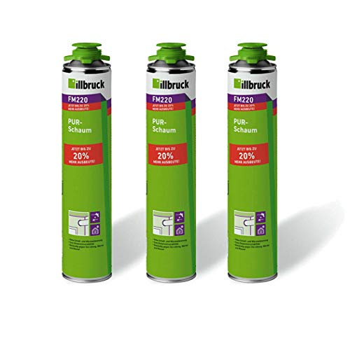 illbruck Set FM220 Montageschaum Pistolenschaum PUR Schaum 3 x 750ml Dosen - 1K PUR Schaum zur Verfüllung, Dämmung und Isolierung der Fensteranschlussfugen sowie Füllung Anschlussfugen Türrahmen 3x illbruck Set FM220 Montageschaum Pistolenschaum PUR Schaum 3 x 750ml Dosen - 1K PUR Schaum zur Verfüllung, Dämmung und Isolierung der Fensteranschlussfugen sowie Füllung Anschlussfugen Türrahmen 3x von Illbruck