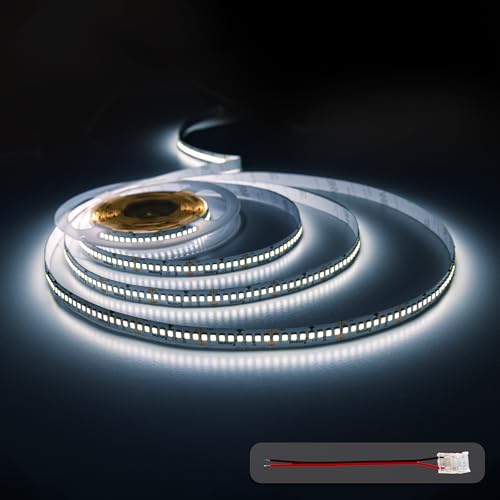 illuburg 24V LED Strip 5m Kaltweiß 6000K 240LEDs/M 22W/M 16500lm superhell SMD 2835 Dimmbar LED Streifen Band Lichtleiste von illuburg