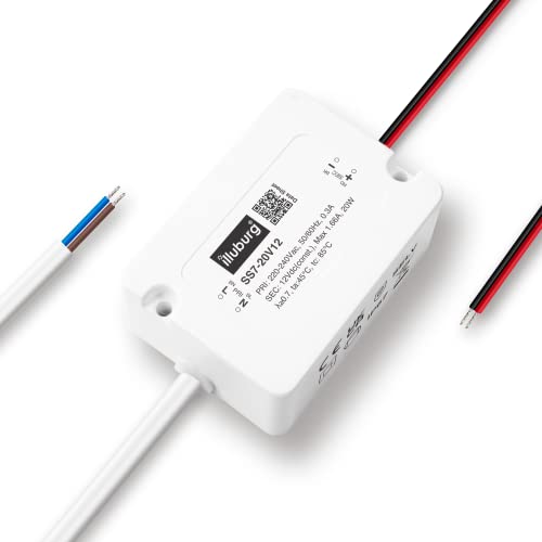 illuburg LED Trafo 12V 20W Wasserdicht IP67 Flackerfrei für LED Strip Lampe LED Netzteil Treiber Power Supply von illuburg