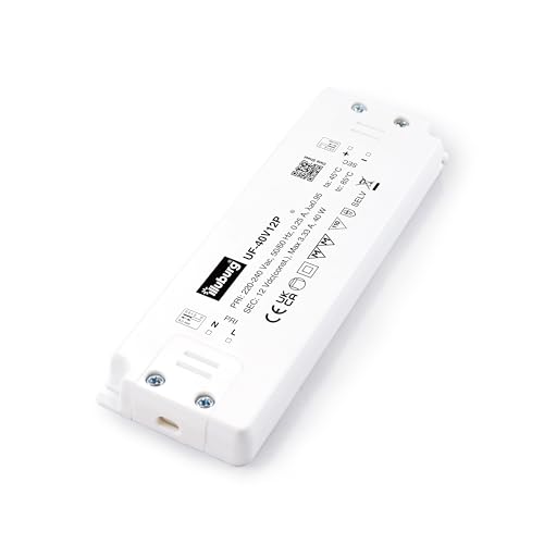 illuburg LED Trafo 12V 40W Flach Flackerfrei Geräuschlos für G4 GU5,3 LED Streifen Möbel Verdeckte Montage Netzteil Treiber Vorschaltgerät Driver Power Supply von illuburg