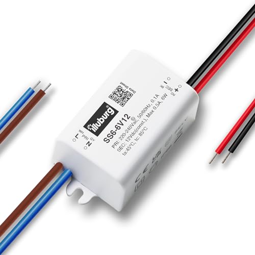 illuburg LED Trafo 12V 6W Wasserdicht IP66 Flackerfrei für LED Strip Lampe LED Netzteil Treiber Power Supply von illuburg