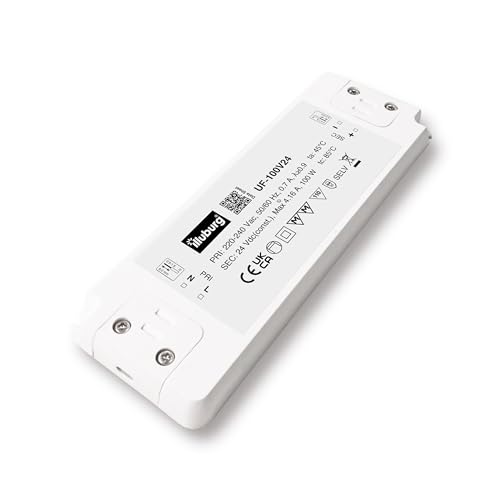 illuburg LED Trafo 24V 100W Flach Flackerfrei Geräuschlos für G4 GU5,3 LED Streifen Möbel Verdeckte Montage Netzteil Treiber Vorschaltgerät Driver Power Supply von illuburg