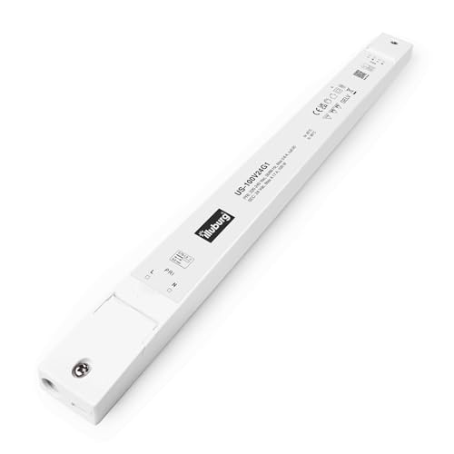 illuburg LED Trafo 24V 100W Slim Flackerfrei Geräuschlos für G4 GU5,3 LED Streifen Möbel Verdeckte Montage Netzteil Treiber Vorschaltgerät Driver Power Supply von illuburg