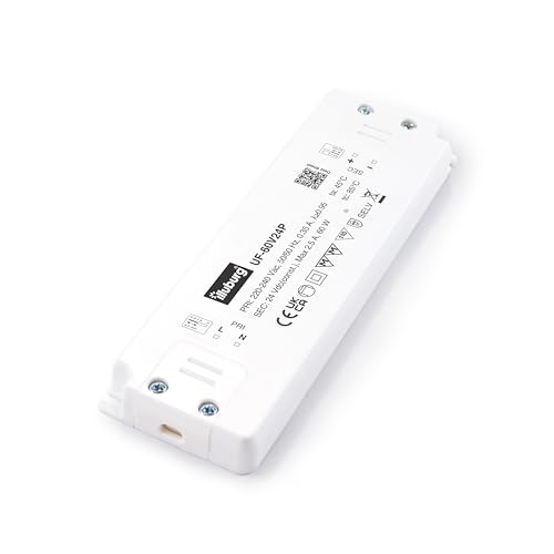 illuburg LED Trafo 24V 60W Flach Flackerfrei Geräuschlos für G4 GU5,3 LED Streifen Möbel Verdeckte Montage Netzteil Treiber Vorschaltgerät Driver Power Supply von illuburg