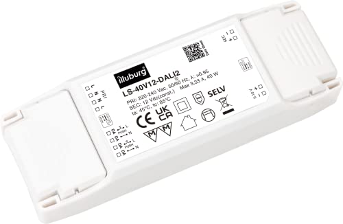 illuburg LED Treiber 12V 40W DALI Push Taster 0-10V Dimmbar Flackerfrei für LED Streifen Trafo Transformator Netzteil Vorschaltgerät Driver illuburg LED Treiber 12V 40W DALI Push Taster 0-10V Dimmbar Flackerfrei für LED Streifen Trafo Transformator Netzteil Vorschaltgerät Driver von illuburg