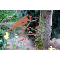 Illumino Baumstecker Dekostecker Gartendeko Buchfink Baum Kunst Metall Vogel Rost Deko Für Den Garten von illuminodesign