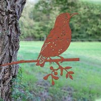 Illumino Baumstecker Dekostecker Gartendeko Star Baum Kunst Metall Vogel Rost Deko Für Den Garten von illuminodesign