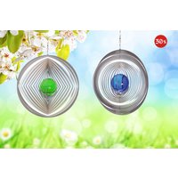 Illumino Edelstahl Windspiel 2Er Set Kreis-Raute-Kreis Und Kreis Mit 50mm Glaskugel Für Garten Wohnung Gartendeko Wohn Fenster Metall Deko Illumino Edelstahl Windspiel 2Er Set Kreis-Raute-Kreis Und Kreis Mit 50mm Glaskugel Für Garten Wohnung Gartendeko Wohn Fenster Metall Deko von illuminodesign