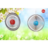 Illumino Edelstahl Windspiel 2Er Set Kreis Und Kreis-Raute-Kreis Mit 35mm Glaskugel Für Garten Wohnung Gartendeko Wohn Fenster Metall Deko Illumino Edelstahl Windspiel 2Er Set Kreis Und Kreis-Raute-Kreis Mit 35mm Glaskugel Für Garten Wohnung Gartendeko Wohn Fenster Metall Deko von illuminodesign