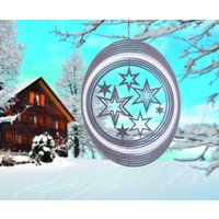 Illumino Edelstahl Windspiel Weihnachten Wind Spinner Kreis Mit Sternen Gamma Für Garten Wohnung Gartendeko Wohn Fenster Metall Deko von illuminodesign