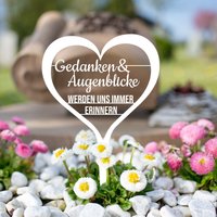 Illumino Grabdekoration Grabschmuck Wetterfeste Grabstecker Aus Stahl Mit Trauerspruch /Gedanken & Augenblicke../ Eine Liebevolle Erinnerung von illuminodesign