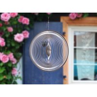 Windspiel Edelstahl Wind Spinner Kreis Xl Für Garten Wohnung Gartendeko Wohn Fenster Metall Deko von illuminodesign
