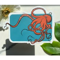 Oktopus Aufkleber Oder Magnet, Meeresbewohner, Kühlschrankmagnet, Die Cut Laptop von illustrationdresser