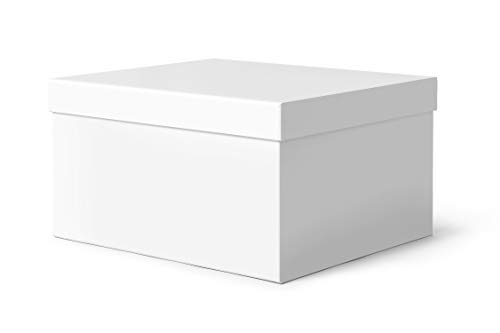 ilo - Aufbewahrungsbox mit Deckel cm 45x40 H.25 - Aufbewahrungskorb für Büro, Kleidung, Bettwäsche, Decken, Spielzeug, Bücher - Soft Touch Weiß Überzug - Recycelbar und in Italien Hergestellt von ilo