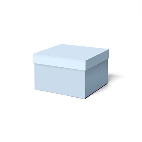 ilo - Aufbewahrungsbox mit Deckel cm 25x25 H.16 - Aufbewahrungskorb für Büro, Kleidung, Bettwäsche, Decken, Spielzeug, Bücher - Soft Touch Hellblau Überzug - Recycelbar und in Italien Hergestellt von ilo