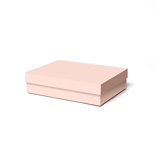ilo - Aufbewahrungsbox mit Deckel cm 35x27 H.8,5 - Aufbewahrungskorb für Büro, Kleidung, Bettwäsche, Decken, Spielzeug, Bücher - Soft Touch Rosa Überzug - Recycelbar und in Italien Hergestellt von ilo