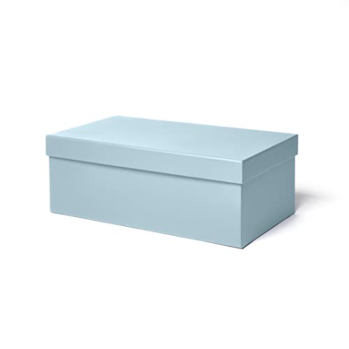 ilo - Aufbewahrungsbox mit Deckel cm 45x25 H.16 - Aufbewahrungskorb für Büro, Kleidung, Bettwäsche, Decken, Spielzeug, Bücher - Soft Touch Hellblau Überzug - Recycelbar und in Italien Hergestellt von ilo