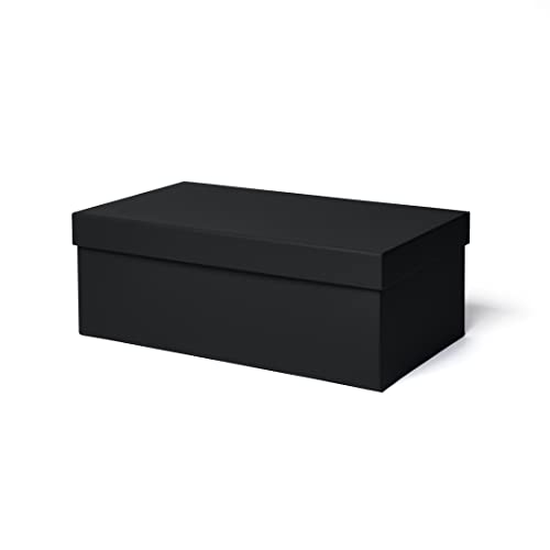 ilo - Aufbewahrungsbox mit Deckel cm 45x25 H.16 - Aufbewahrungskorb für Büro, Kleidung, Bettwäsche, Decken, Spielzeug, Bücher - Soft Touch Schwarz Überzug - Recycelbar und in Italien Hergestellt von ilo