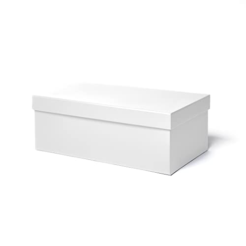 ilo - Aufbewahrungsbox mit Deckel cm 45x25 H.16 - Aufbewahrungskorb für Büro, Kleidung, Bettwäsche, Decken, Spielzeug, Bücher - Soft Touch Weiß Überzug - Recycelbar und in Italien Hergestellt von ilo