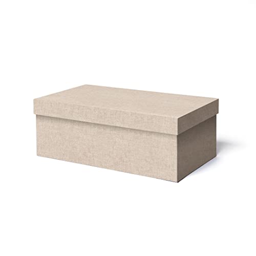 ilo - Aufbewahrungsbox mit Deckel cm 45x25 H.16 - Aufbewahrungskorb für Büro, Kleidung, Bettwäsche, Decken, Spielzeug, Bücher - Technischen Stoff Braun - Recycelbar und in Italien Hergestellt von ilo