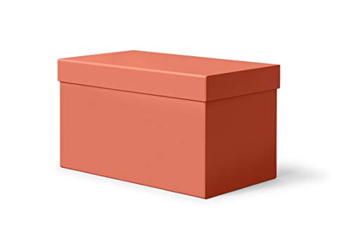 ilo - Aufbewahrungsbox mit Deckel cm 45x25 H.25 - Aufbewahrungskorb für Büro, Kleidung, Bettwäsche, Decken, Spielzeug, Bücher - Soft Touch Orange Überzug - Recycelbar und in Italien Hergestellt von ilo