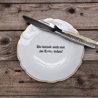 Spruch-Teller "Du Kannst Mich Mal...", Ca. 19cm; Freches Goldrandgeschirr, Von Hand Gedruckter Spruch; Zum Essen Od. An Die Wand Hängen von iloika