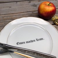 Spruch-Teller "Essen Machen Leute" Bedruckter Goldrandteller, Ca. 20cm; Zum Servieren & Dekorieren Von Tisch Und Wand, Überraschung Schenken von iloika