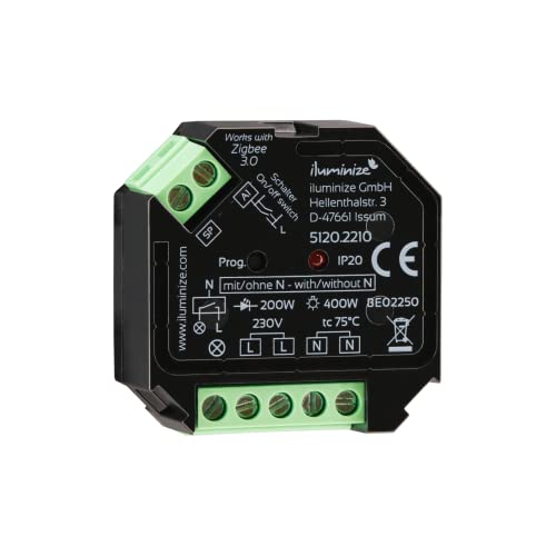 Zigbee 3.0 Aktor Mini für Lichtschalter/Wechselschaltung, 230V - Phasenabschnitt (Schalt-Aktor) von iluminize