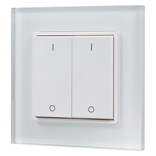 iluminize Design Wand-Dimmer Funk: mit Wippschalter zur Steuerung von weißen LEDs, 2 Zonen, 3V batteriebetrieben, KEIN Universal-Dimmer: Funk Controller ist erforderlich! (2 Lichtzonen) von iluminize