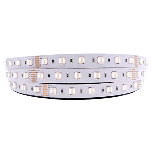 iluminize LED-Streifen 5in1 RGB+CCT: hochwertiger LED-Streifen RGB+CCT (2300K + 6500K) mit 60 LEDs pro Meter, hoch selektiert, 24V, 20W pro Meter (IP33 Rolle 5m) von iluminize