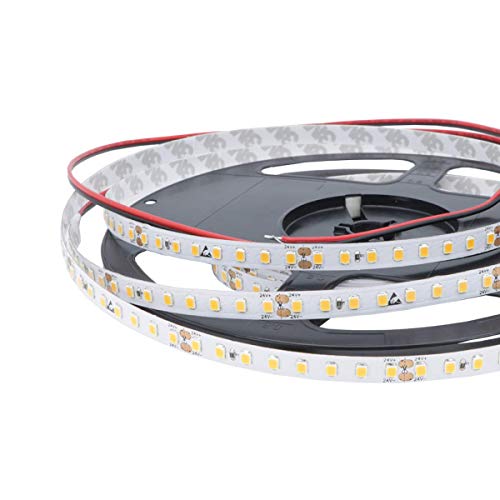 iluminize LED-Streifen: hocheffizienter LED-Streifen mit 128 LEDs pro Meter, 120lm/W, SMD2835, 8 mm breit, hoch selektiert, 24V, 8,6W pro Meter, 5 m auf Rolle (2700K Ra 80 IP65NANO) von iluminize