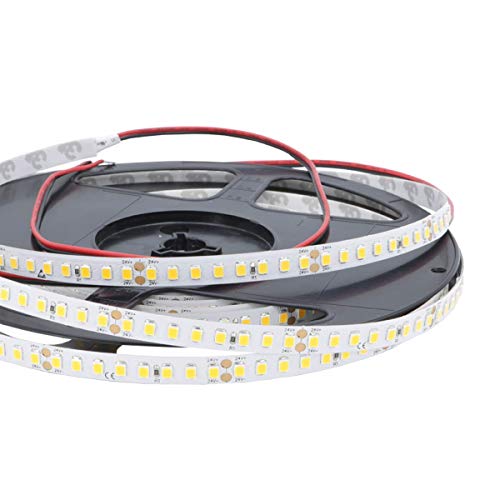 iluminize LED-Streifen: hocheffizienter LED-Streifen mit 160 LEDs pro Meter, 100lm/W, SMD2835, 8 mm breit, hoch selektiert, 24V, 10,6W pro Meter, 5 m auf Rolle (3000K Ra 95 IP65NANO) von iluminize