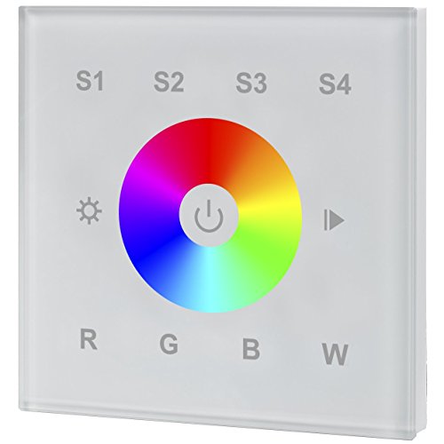iluminize Touch Wand-Dimmer Funk: für RGB/RGB+W/RGBW LEDs, 1 Zone, 230V Anschluss, Schalterdosen-Installation, KEIN Universal-Gerät: Funk Controller ist erforderlich (1 Zone weiße Glasoberfläche) von iluminize