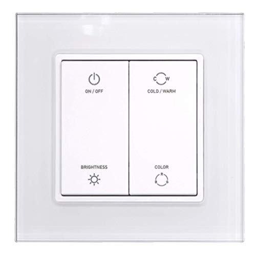 iluminize Zigbee 3.0 Wand-Dimmer mit Touchlink für weiße, duo-weiße (CCT) und RGB LEDs, 4 Tasten, 1 Zone (für weiße LEDs) von iluminize