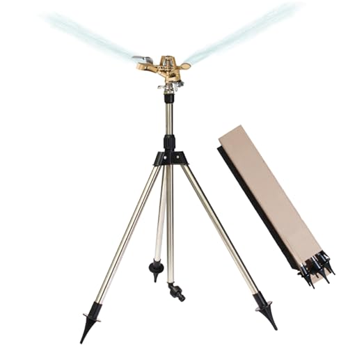 1/4 rotierendes Stativsprinkler 360 Grad Großflächenabdeckung Teleskop Metall Sprinkler Garten Gartenwässerung auf Stativbasis für Gartenrasen Bewässerung 1/4 rotierendes Stativsprinkler 360 Grad Großflächenabdeckung Teleskop Metall Sprinkler Garten Gartenwässerung auf Stativbasis für Gartenrasen Bewässerung von imFreienawn