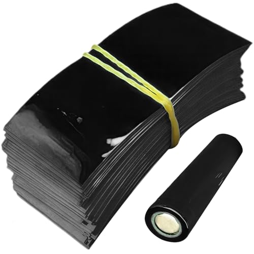 100 pcs 21700 Batterie -Wraps, stabile Batteriepackung PVC -Wärmeschrumpfrohr, isolierter Wärmeschild für Außenverpackungsrohrfilm, schwarzer Schild von imFreienawn
