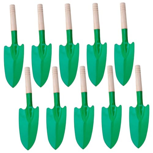 10pcs Gartenkelle mit Holzgriff 10 x 3 Kleine tragbare Metallgartenschaufel zum Gartenbetriebstransplantieren und Grabenschaufeln von imFreienawn