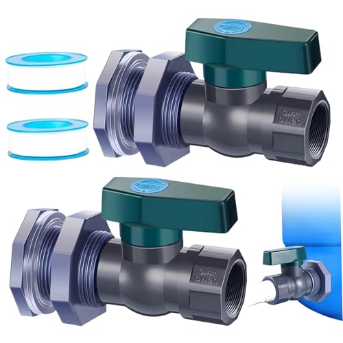 2 PCs Regenfassspigot 3/4 Kit in Plastikregenfass Spigot mit Schotterbauteil und Schlauchadapter für Wassertanks, Aquarium, Wannen, Pool, Garten -Diverter -Kit von imFreienawn
