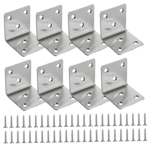 8pcs l Halterungen für Regale Edelstahl l Klammer mit Schrauben 2x2x2 Eckschaltprotilat Unterstützer für Stuhlschubladenschrankwinkelhalterung von imFreienawn