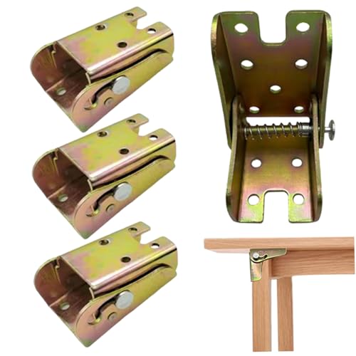 90 Grad selbstsicherndes Klappscharnier, 4 Stück, verlängerte, selbstsichernde Klappscharniere, rostbeständiger Stahl, verstecktes Möbelbeinscharnier für DIY-Tisch von imFreienawn