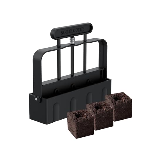 Bodenblocker für Saatgut, der einen 2 -Zoll -Bodenblocker mit bequemem Griff Saatgut 4 Zellen Handheld Block Maker Effizientes Blockierwerkzeug für Innen- und Außenanwendung Schwarz von imFreienawn