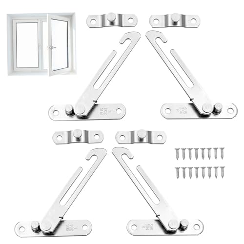 Fenstersicherheitsschlösser aus Edelstahl mit Schrauben für Kontrolle, Schiebeschloss, Kindersicherung, 4 Stück von imFreienawn