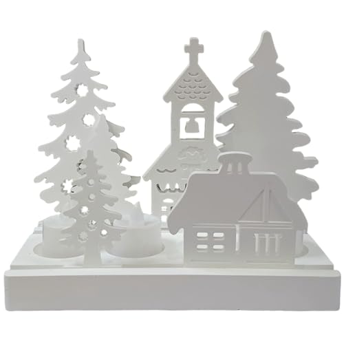 Kerzenhalter-Formen, Weihnachtshäuser, Silikonharz, Beton, Zement, Kerzenhalter, Basteln, 7 Stück von imFreienawn